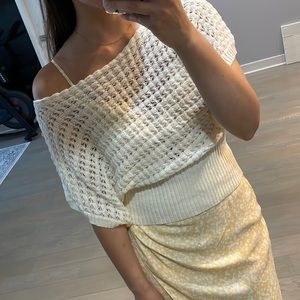 Forever 21 Crochet Top Cream Size S
